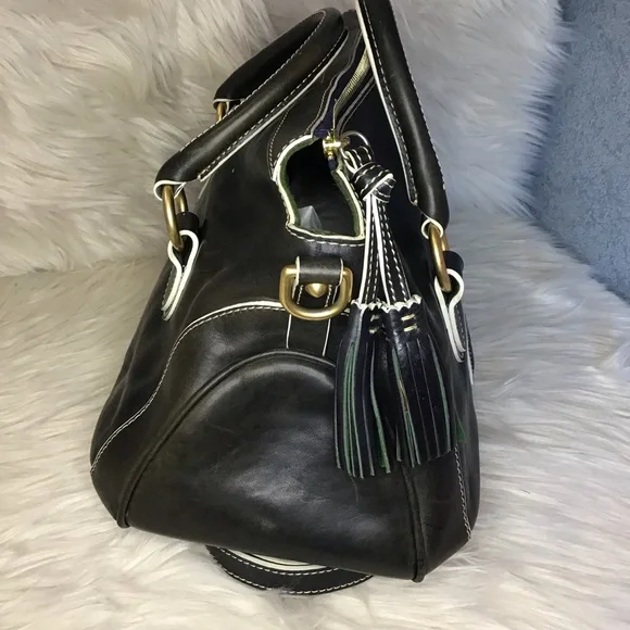 Dooney & Bourke Black Satchel with Gold Accents - Picture 12 of 16
